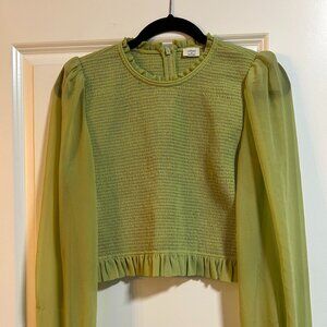 Aritzia Wilfred Tempest Blouse in Pistachio, Size M